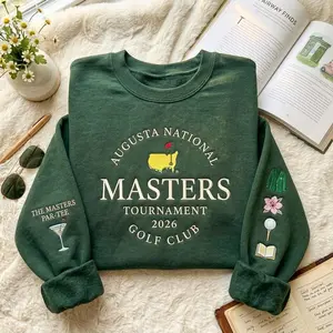 Golf 2026 Georgia Embroidered Sweatshirt, Augusta Preppy Embroidery Sweatshirt, Pink Country Club Pullover Gift For Her