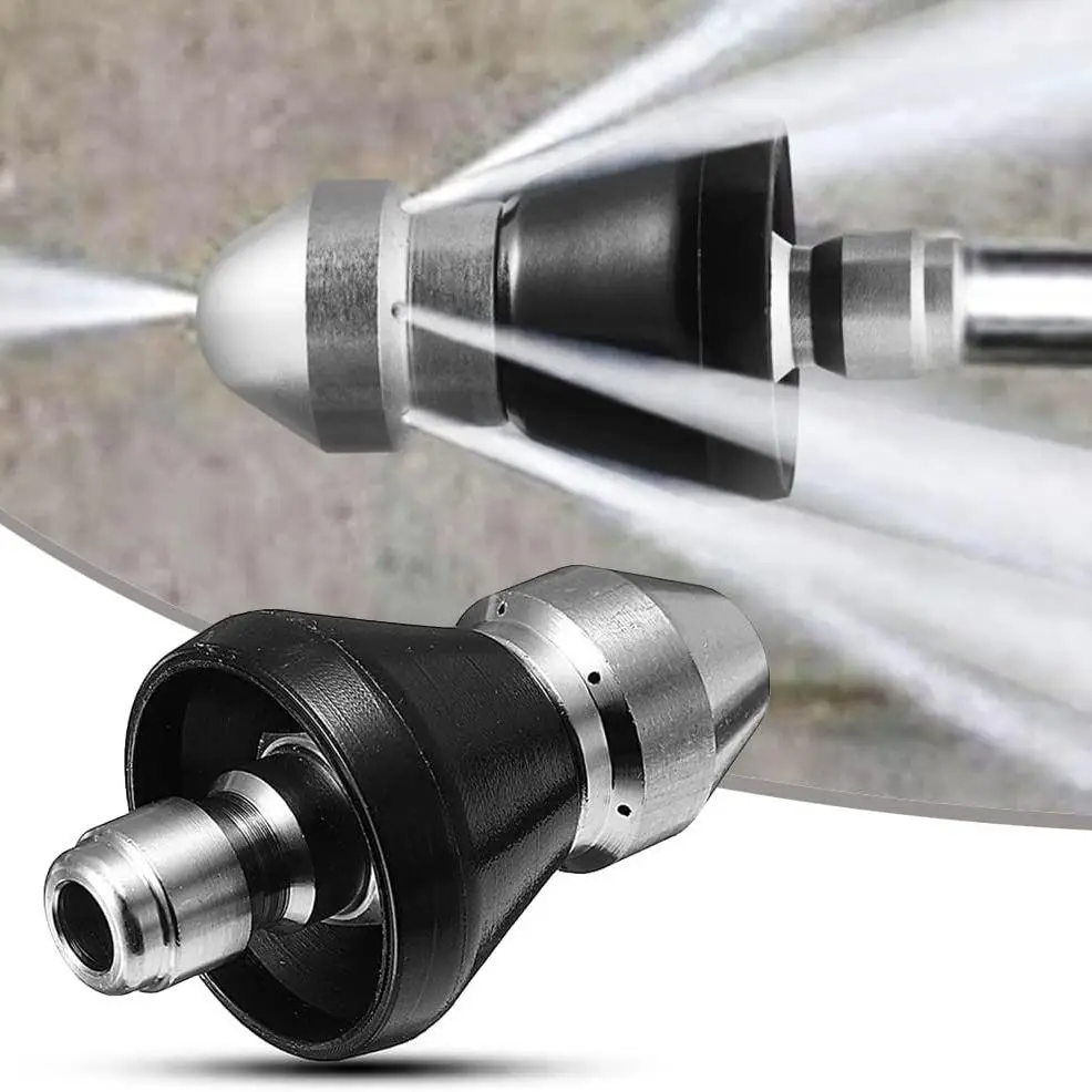 Sewer Cleaning Tool, 1 Count High-Pressure Cleaning Nozzle, The Sewer Nozzle Creates 1 Front Jet and 6 Rear Jet, Sewer Jetter Kit for Pressure Washer