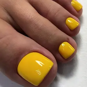 24pcs Press-On Toe Nails, Fake Toenails, Reusable Wearable Armor, Easy to Apply, Durable, Daily Party Creative Nail Art, Nail Design, Includes Jelly Glue and Scrubber