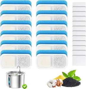 Water Fountain Filter, Fountain Filters Replacement Compatible with  67 oz/2L Stainless Steel Pet Water Fountain,12 Set Pet Fountain Filter Replacement