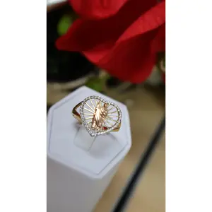 anillo de mujer 14k st.judas en dos tono
