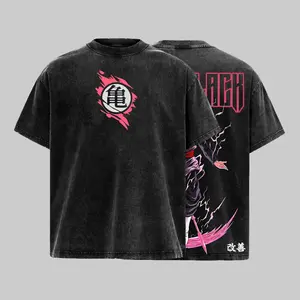Uchiha Clan Slayer Red Eye Clan Crow Illusion Shinobi Anime Vintage Washed Oversized Graphic Tee Dark Ninja Streetwear Shirt