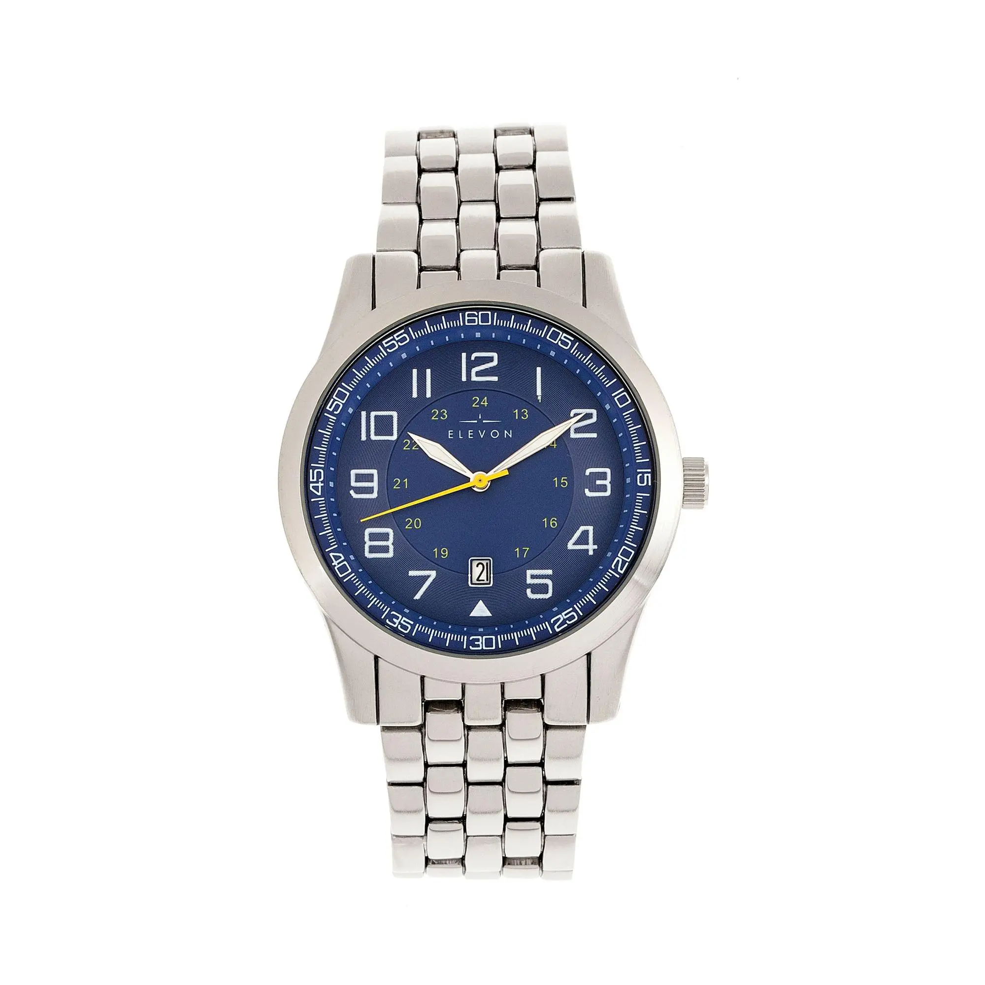 Elevon Men's Garrison Silvertone Blue Dial Watc h