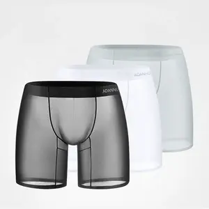 Men's Silky Transparent Boxer Briefs Skin-Friendly Breathable Cool Underwear