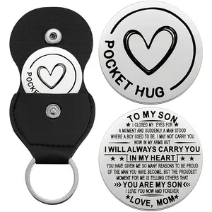 Pocket Hug Token, Inspirational Reminder Gift, Heartfelt Message Keychain, Mental Health Support, Self-Love Compact Charm