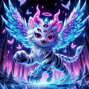 5D DIY Full Drill Round Diamond Painting - Diamond Painting Kit Mystic Beasts. Mosaic Canvas DIY Wall Art, Home Wall Decoration.