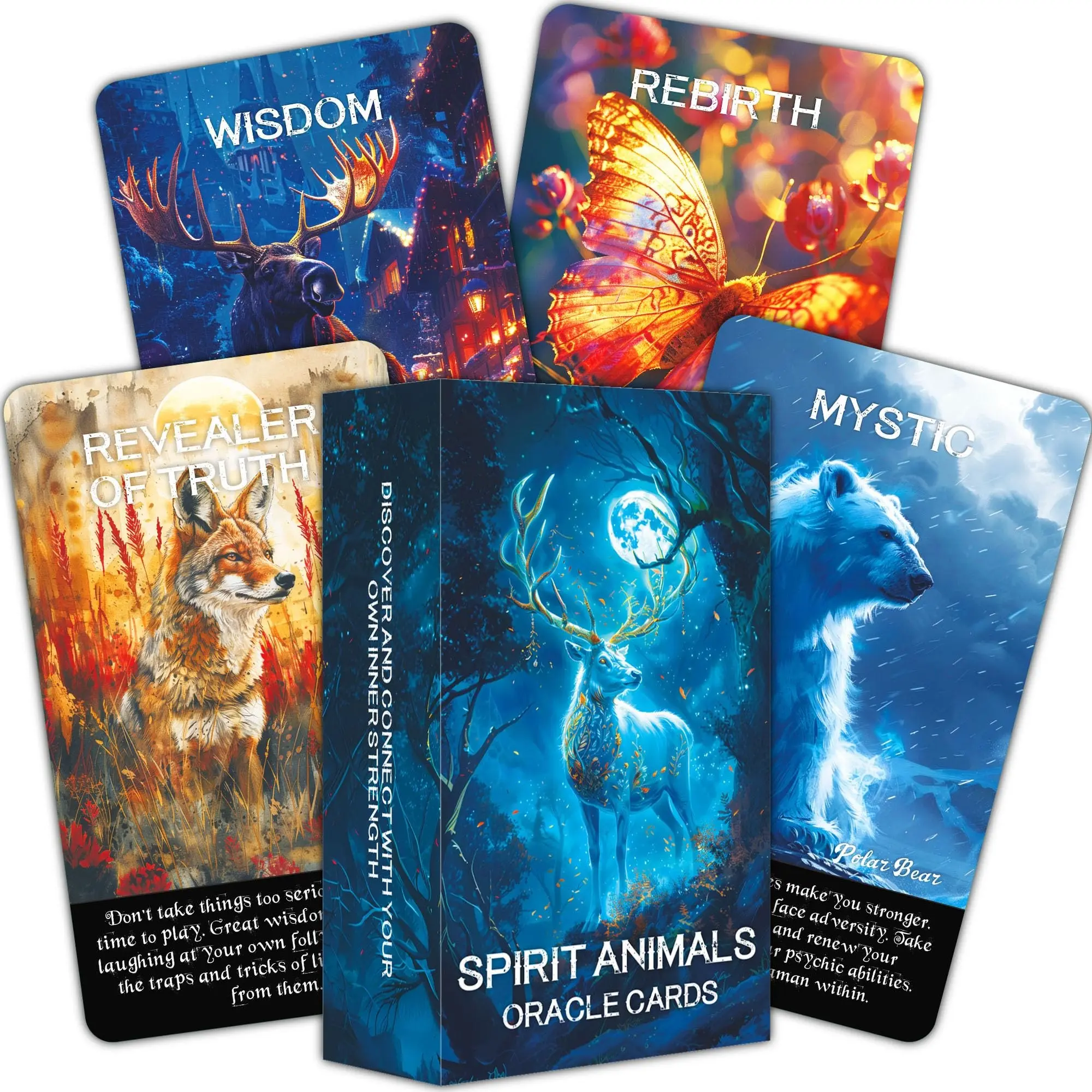 Spiritual Animal Tarot Cards, Enhance Intuition, Healing, Meditation and Inspiration, Beginner Spiritual Oracle Cards, Revealer of Truth, Help Personal Growth, Psychological Insight and Wisdom, Butterfly