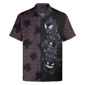 Hawaiian Shirt For Men's- Ghost Gengar Pokemon Shirt, Soft materials Rayon Polyester, Men Shirt,  Men Short, Unisex Clothing, Halloween Gift