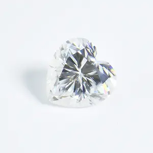 Effinny Synthetic Moissanite Loose Stone,D-Color VVS Clear Heart Cut 10mm 3.7ct/4.0ct for Custom Jewelry Outdoorfun