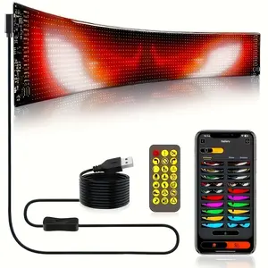 Programmable LED Sign, Flexible Digital Sign, Scrolling LED Sign, App Control, DIY Design Animation, Wall-Mountable or Desktop Use, Ideal for Home Decor, Art Projects, Cafes, Game Rooms