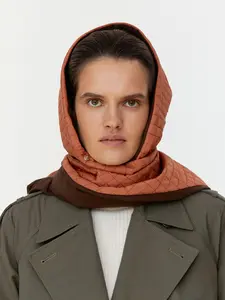 Puffer Quilted Headscarf in Orange
