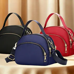 Solid Color Lightweight Nylon Crossbody Bag for Women - Casual Shoulder Purse Handbag, Commuting Travel Cosmetic Bag, Everyday Essential, Nylon Bag, CrossbodyPurse
