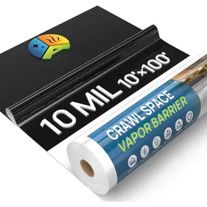10 Mil Vapor Barrier for Crawl Space - 10' x 100' Thick Plastic sheeting, Drop Cloth  Barrier Covering for Crawlspace Encapsulation, Commercial & Residential Use