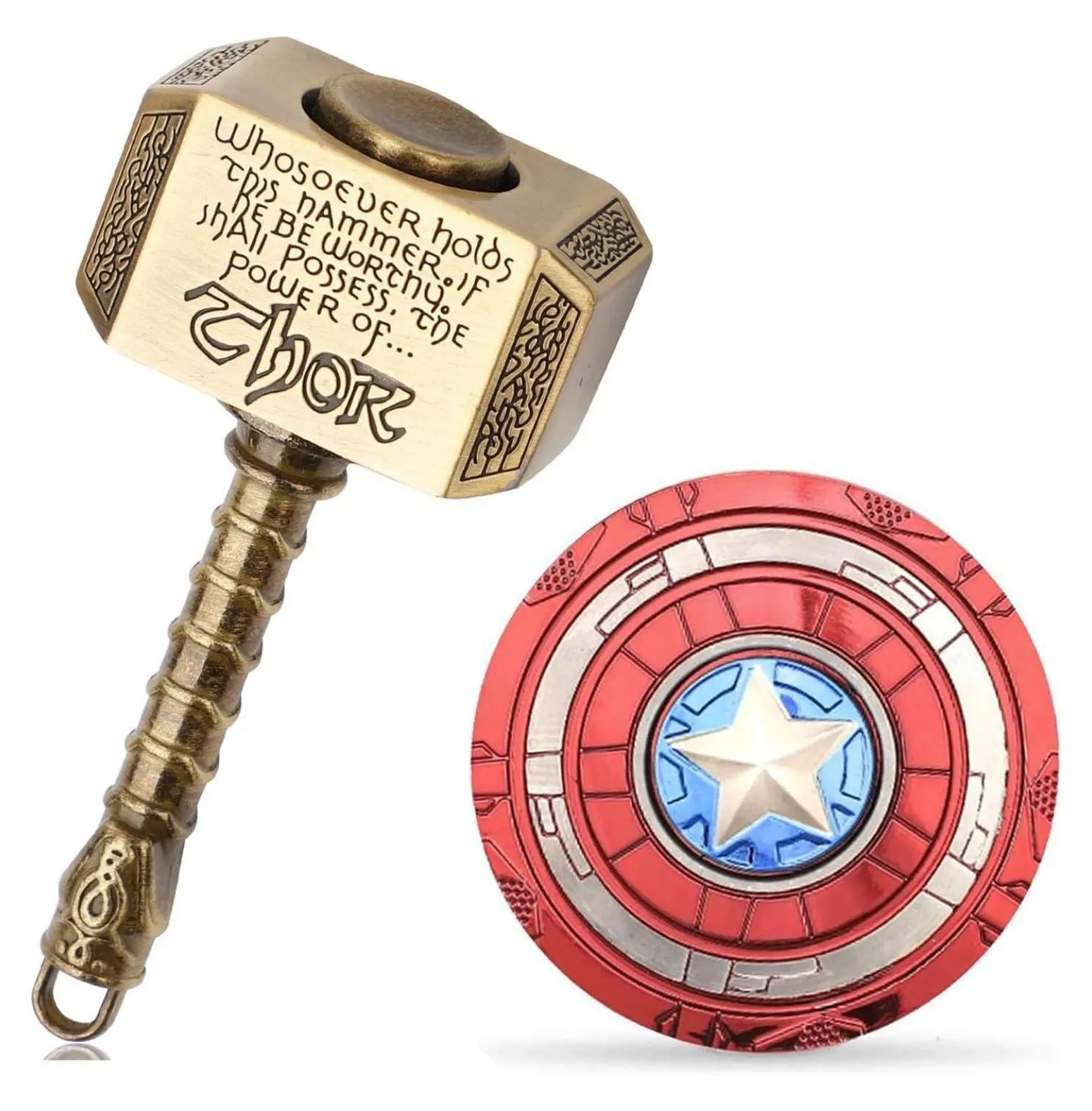 Fidget Chain Hammer Spinner Metal Anxiety Relief Toy - Copper Finger Spinner Gyro for Adults & Teens - Cool Hand Spinner for Focus & Stress Reduction Bronze