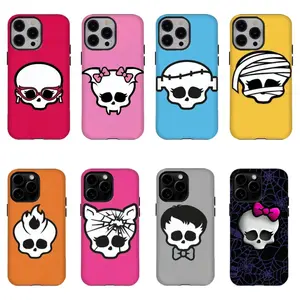 Y2K Monster High Iconic Skull Cartoon Themed phone Cases For iPhone 12/13/14/15/16/17 Promax Pro Plus and 17 Air ,Perfect for Her/Him fashionable gift