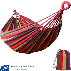 Outdoor Leisure Hammock, Garden Camping Swinging Bed with Carry Bag for Patio Backyard Porch Travel, Patio FurnitureLightweight Design Portable Hammock, Handwoven Textile, Sturdy Construction, Suspended Seating, Hanging Bed, Outdoor Enthusiasts, Travelers