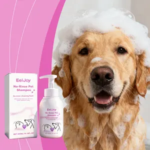 Pet no-rinse shampoo foam: gentle, effective cleansing mousse. leaves coat soft and smooth, eliminates odors. suitable for cats and dogs. a must-have for convenient grooming