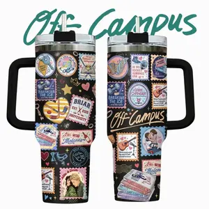 Off Campus Hockey Stamps Tumbler, Briar University 20oz & 40oz Tumbler, Hockey Romance Series, Graham 44 Reading Lover Gift
