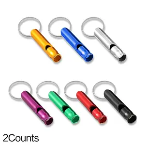2Counts/Set Portable Emergency Whistle Keychain for Camping & Hiking, Survival Gear, Loud Safety Alarm, Multifunctional Outdoor Tool, Emergency Whistle for Adventure, Personal Protection Whistle Keyring, Survival Tools, Outdoor Survival Kit