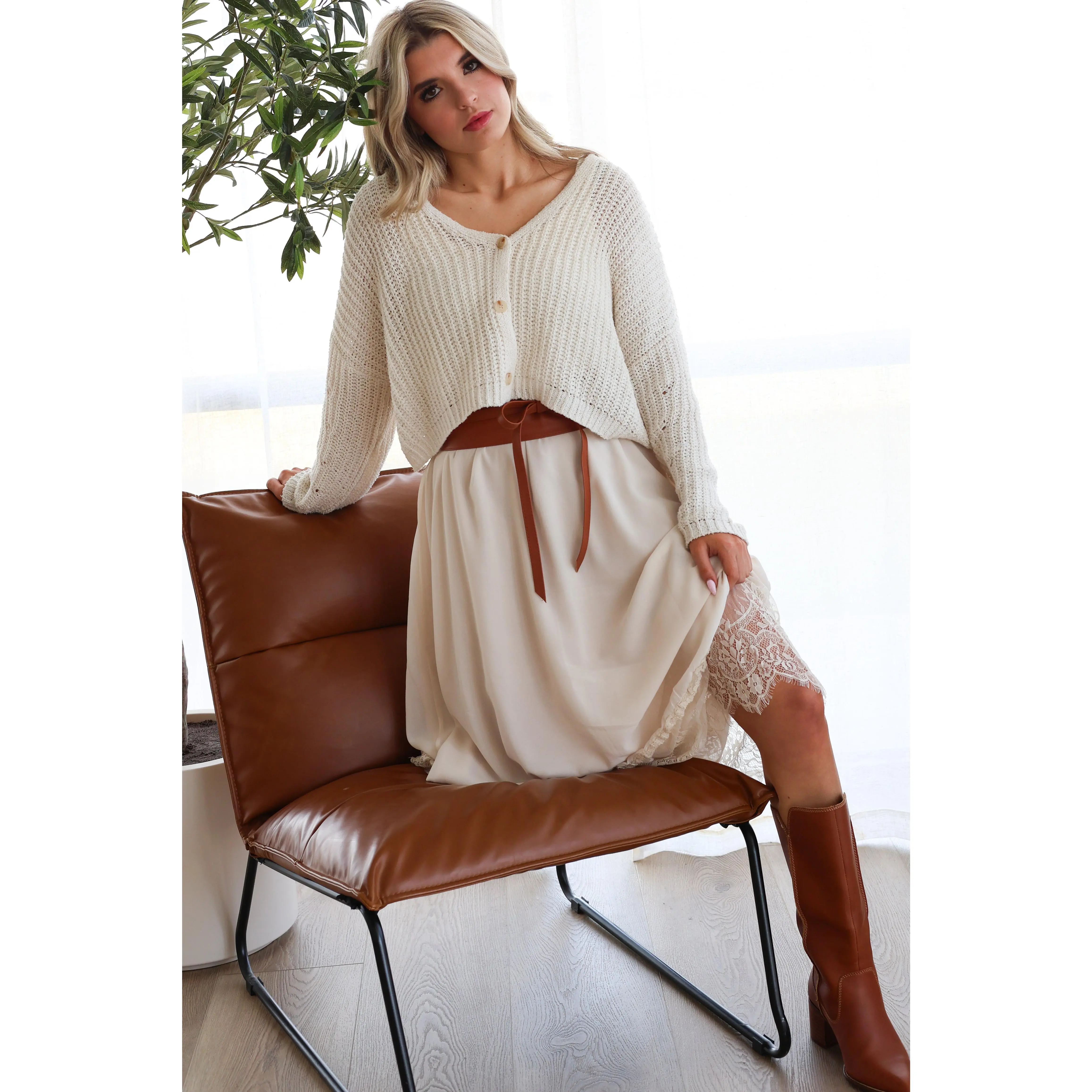 Open Book Boxy Cropped Cardigan