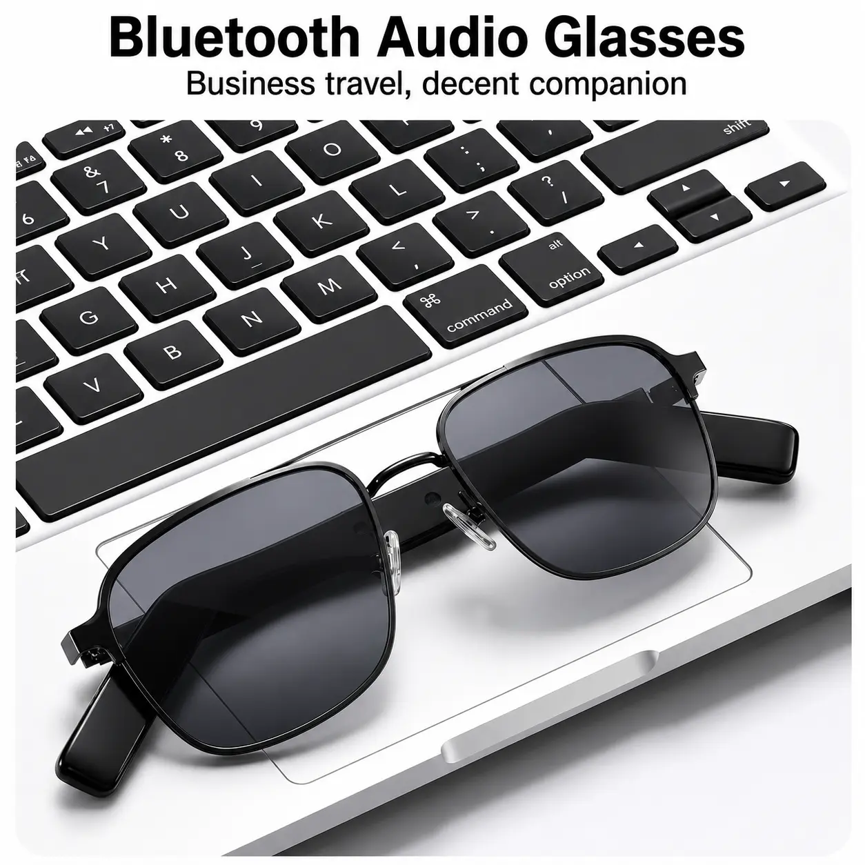2026 SG-11Pro Round Casual Plastic Smart Bluetooth Glasses - Wireless Audio Eyewear with Open-Ear Audio, Hands-Free Calling, Music Player, 1-Tap Touch Control, Voice Assistant, Built-In Speaker, Eye Care, Batteries (Ideal for Driving, Father's Day), Birth