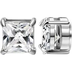 Magnetic Stud Earrings  Men Clip on Earring Stainless Steel Magnet Earring Unisex Non Piercing CZ Hoop Cross Diamond Magnetic Earrings  Men Women