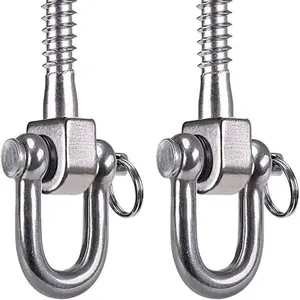 2pcs Heavy-Duty Swing Hooks-180° Flexible SS Hangers, Fit Hammocks, Porch Swings, Punching Bags etc. Great Christmas, Halloween Gift