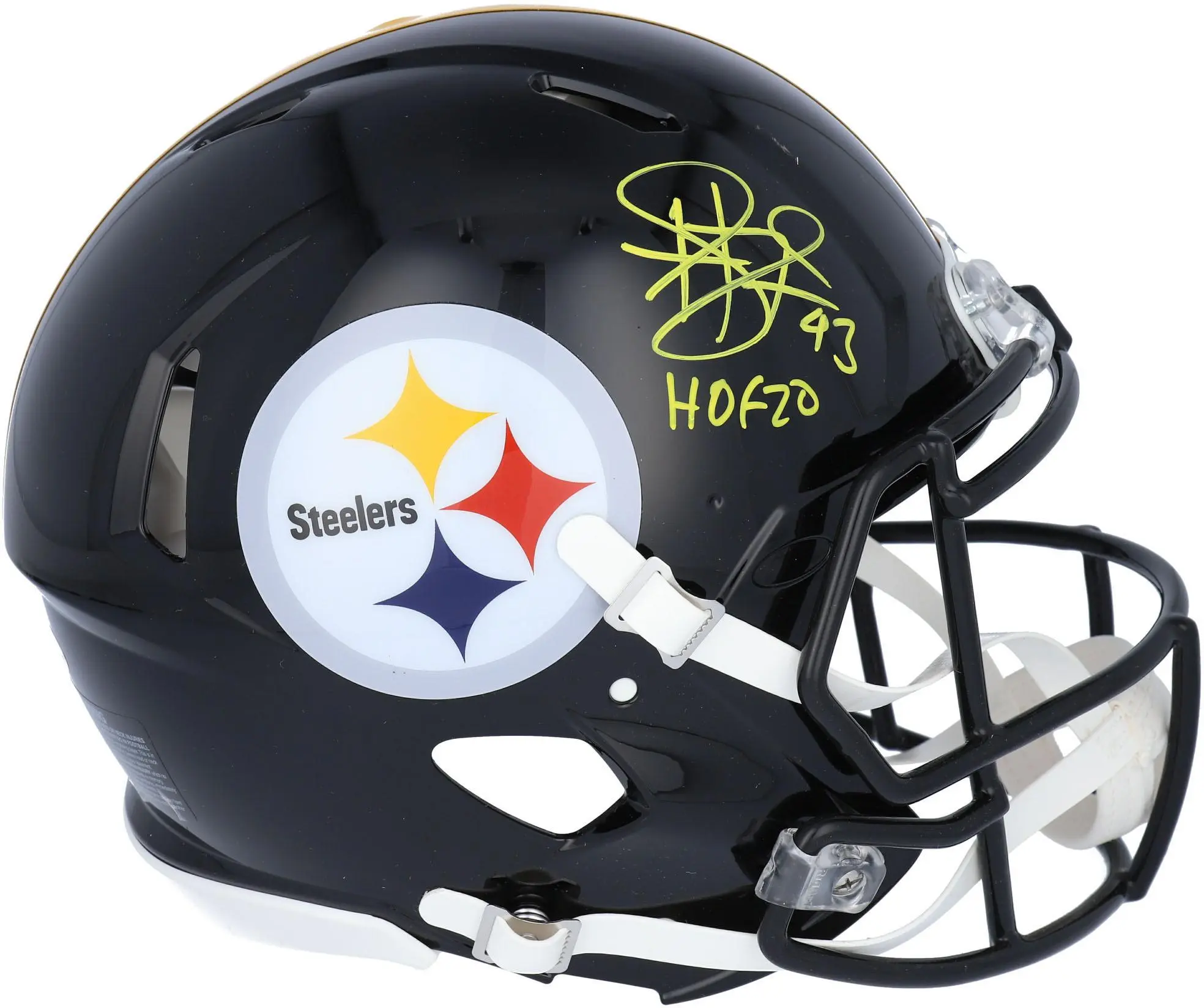 Troy Polamalu Pittsburgh Steelers Autographed Riddell Speed Authentic Helmet with "HOF" Inscription - Fanatics Authentic Certified