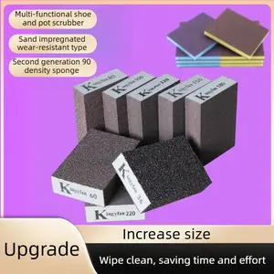 4PCS Magic Cleaning Tool 180 Grit Ceramic Sand Sponge for Kitchen Cleaning — Scouring Pad/Scrubber, Pot Washing Brush, Bottom Black Stain Remover, Pot Scraper, Shoe Scrubber