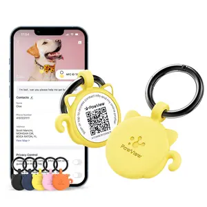 PawView Smart NFC Dog ID Tag with QR Code, Instant Pet Location Alerts & Emergency Contact Sharing