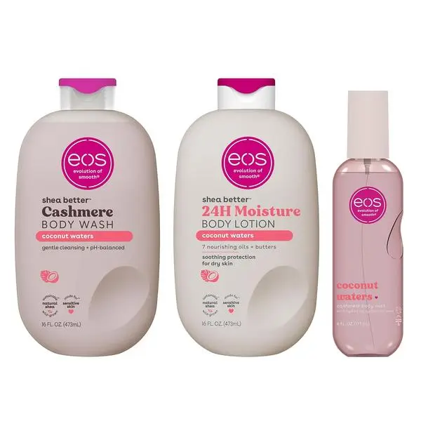 eos Essentials Bundle - Body Mash, Body Mist, Body Lotion - Coconut Waters