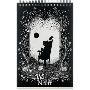 New Conquest Journals Waiting for the Night Top-Spiral Steno Notepad, 6'' x 9'', Durable Bookboard-Wrapped Backboard, 50 Sheets Lined List Pages, 60 lb. Paper, Gothic-Inspired