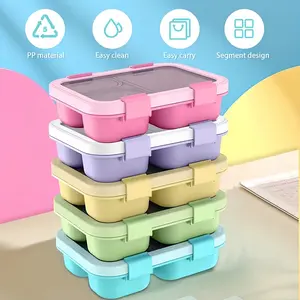 Four New Lunch Box Set, Travel Snack Container, Fashion Macaron Color Meal Box, Salad Lunch Box, Sealed Fruit Box with Transparent Lid