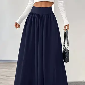 New Casual Fashion Solid Color High Waist Plus Size Lady Skirt, Comfortable and Stylish Half Skirt for Everyday Wear