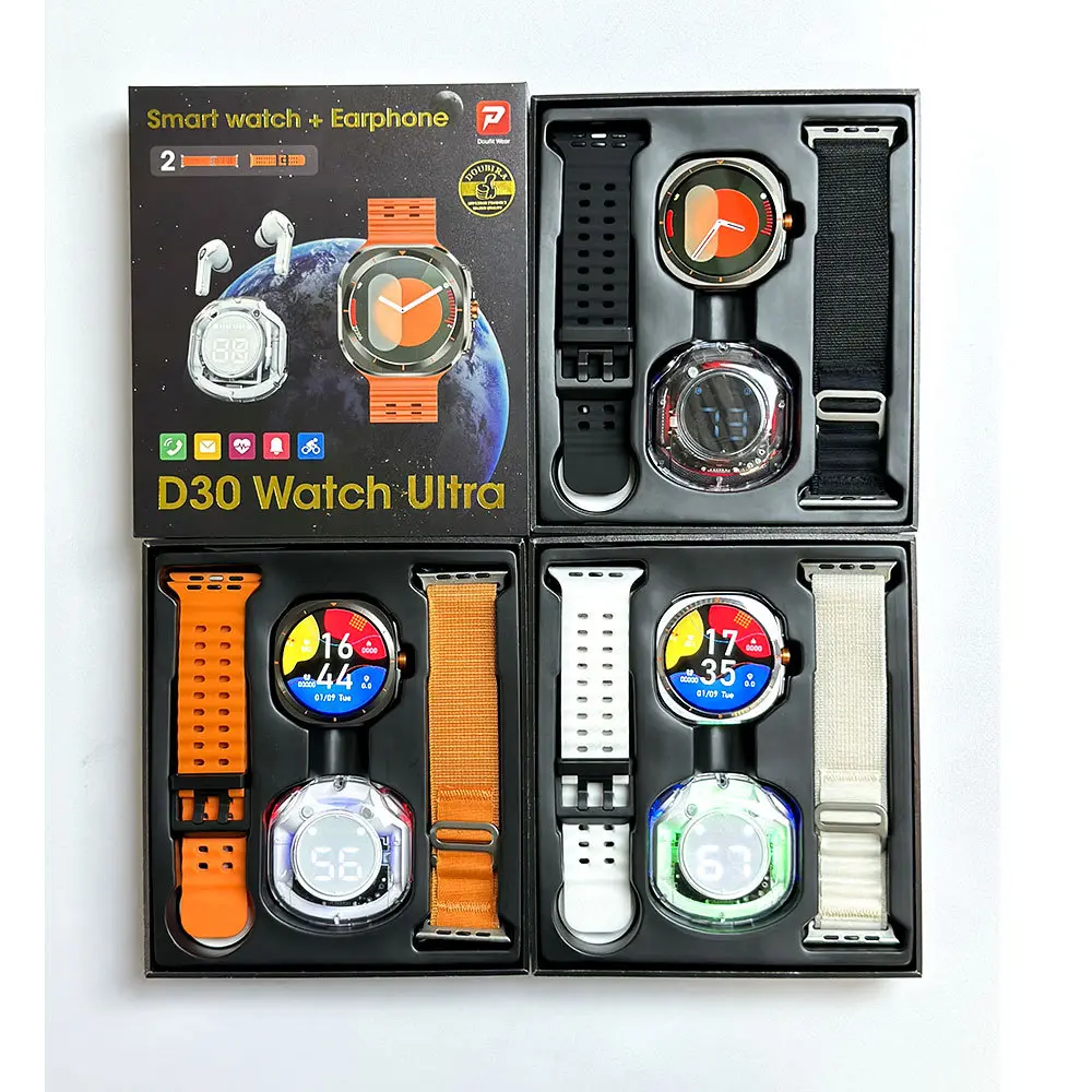 Combo Smart Watch & Earbuds 1.46inch Full Touch Screen, Fitness Tracker Sleep Monitoring, Voice Assistant, Wireless Call Make/Answer, Music Control, Message Notification, Best Gift