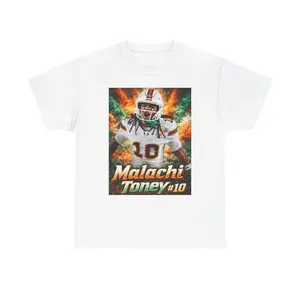 Malachi Toney #10 “Canes Explosion” Graphic Tee – Miami Football Streetwear Shirt