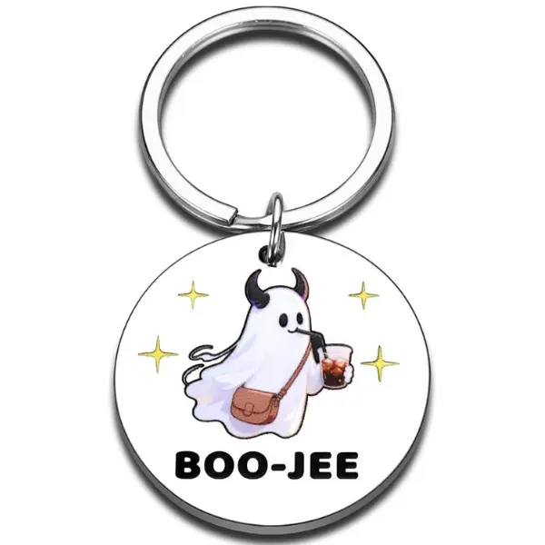 Halloween Keychain, Boo Basket Stuffers for Women Men, Halloween Gifts for Teen Boys Girls, Spooky Ghost Keychain for Kids, Halloweens Boo Basket Stuffers for Teens, Spooky Basket Stuffers for Him Her