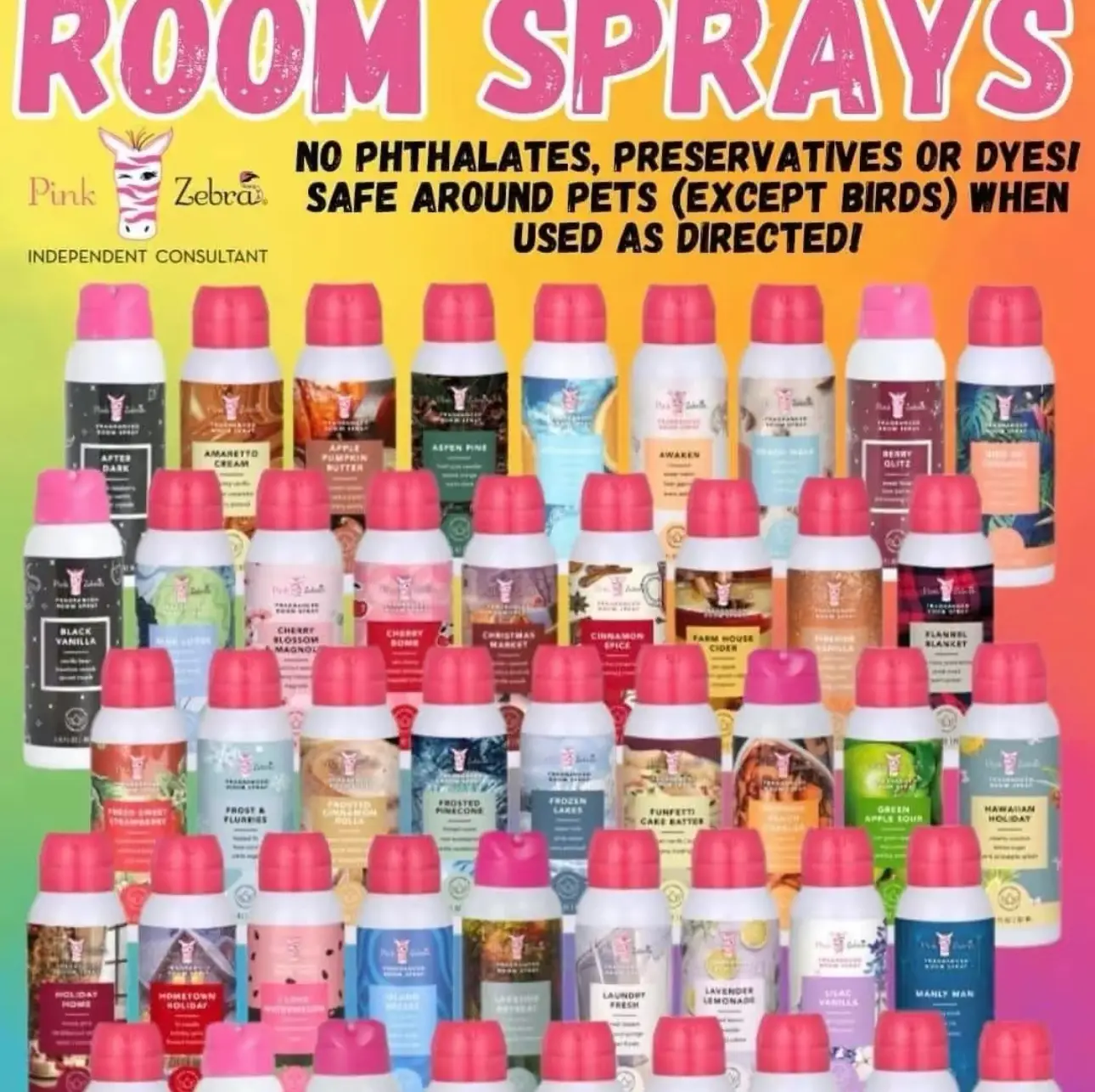 Pink Zebra Room Sprays - Scent Your Space with Pink Zebra Fragrance - Child and Pet Safe - Pick Your Scent