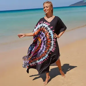 Printed Beach Cover-up Holiday Beach Dress Bikini Sun Protection Clothes Cover-up