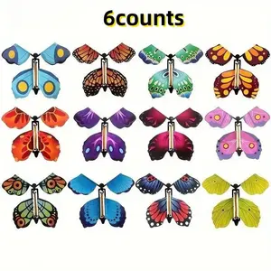 1 Set (6pcs) Flying Butterfly Magic Rainbow Butterfly Kit, Novelty Toy for Easter Halloween Christmas Gifts, Random Butterfly Style