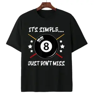Stylish Pool Snooker T-Shirt – Simple Cotton Billiards Player Design