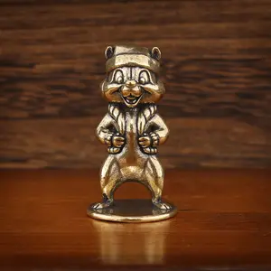 Vintage Brass Squirrel Statue, Antique Copper Art Home Decor, Ideal Tea Pet Collectible & Gift, Halloween Christmas Ornament