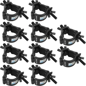 10 count Black 2" Truss Lighting Clamps,F34 Truss O-Clamp for DJ Stage Light,Max Load 220lb