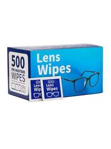 500 Pieces Lens Wipes, High-Quality Liquid, Moisture-Rich, Non-Sticky, Ideal for Glasses and Camera Lenses, Daily Cleaning Wet Wipes