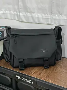 Pure Color Nylon Simple Sporty Style Elegant Versatile Large Capacity Shoulder Crossbody Bag, Stylish Daily Use Backpack, Minimalist Shoulder Bag