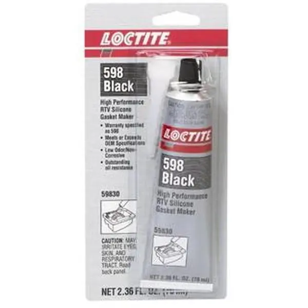 Loctite High Performance Heat Resistant RTV Silicone Gasket Maker for Gaskets - 70ml Tube, -75 to 625°F Temp Range, Black, Model 234609