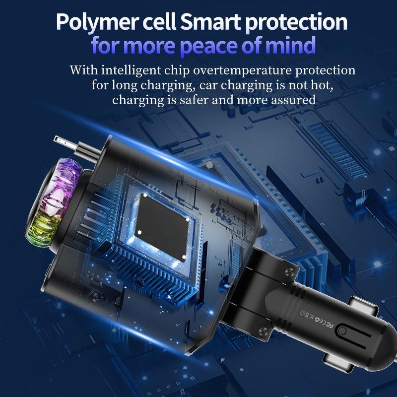 Starlight Retractable Car Charger with Aromatherapy, 5 in 1 Fast Charging 45W Car Phone Charger Adapter, USB C Car Accessories Compatible with iPhone 16/15/14/13/12/11 and Android detail 7