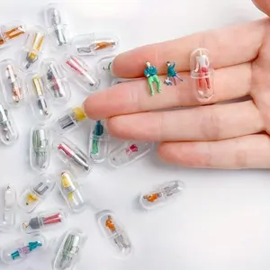 20 randomly selected transparent glue-style character models, glue sets, 3D unique, cute and interesting character decorations, miniature scene character models, perfect miniature landscape props, unique Thanksgiving and Easter gifts, miniature sets