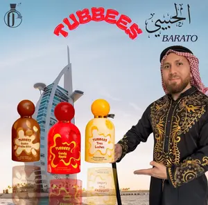 GRANDEUR Habibi Barato Tubbees Unisex Eau De Parfum Multi-Pack - Golden Praline Bliss, Candy Apple, Tres Leches Scents, 50 ML, Brown Sugar, Vanilla Bean Notes