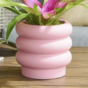 Pottery 6" Chinooke Ceramic Bubble Planter, Pink, Ideal for Indoor and Outdoor Use